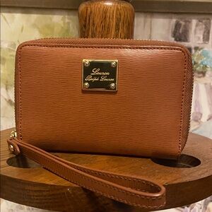 Lauren Ralph Lauren Dark Tan Wristlet Wallet